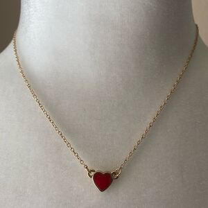 Kate Spade Red Enamel Heart Necklace